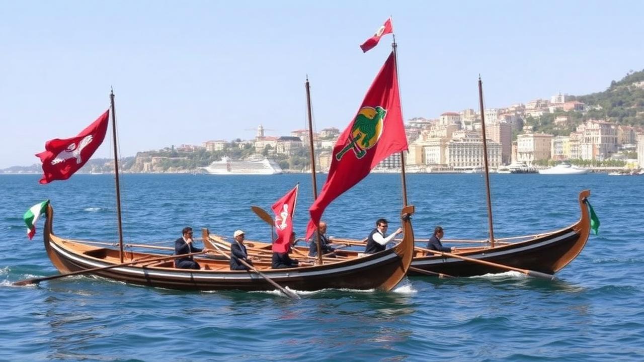 Historische Galeeren der vier Seerepubliken bei der Regatta