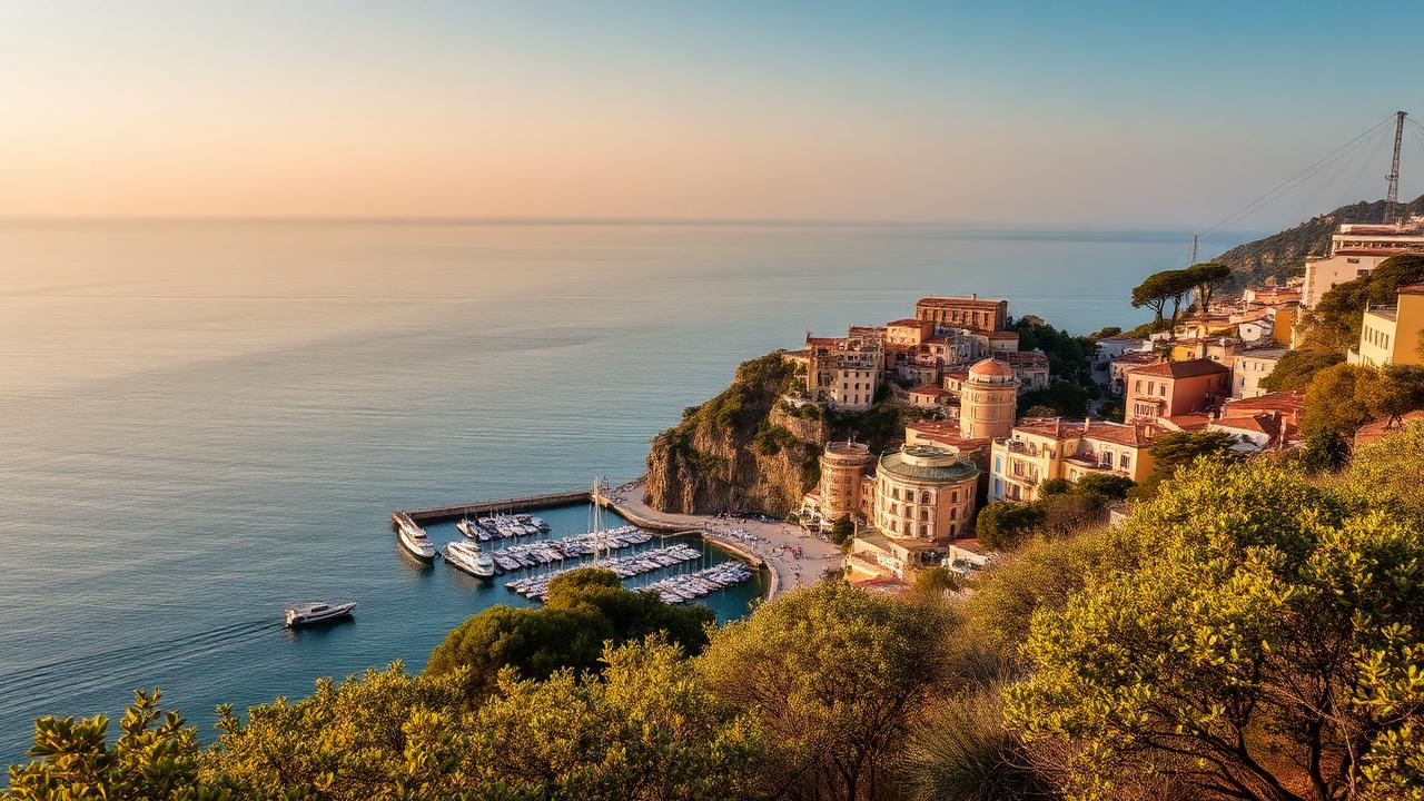 Der Hafen Marina Piccola von Sorrent mit Booten und Steilküste