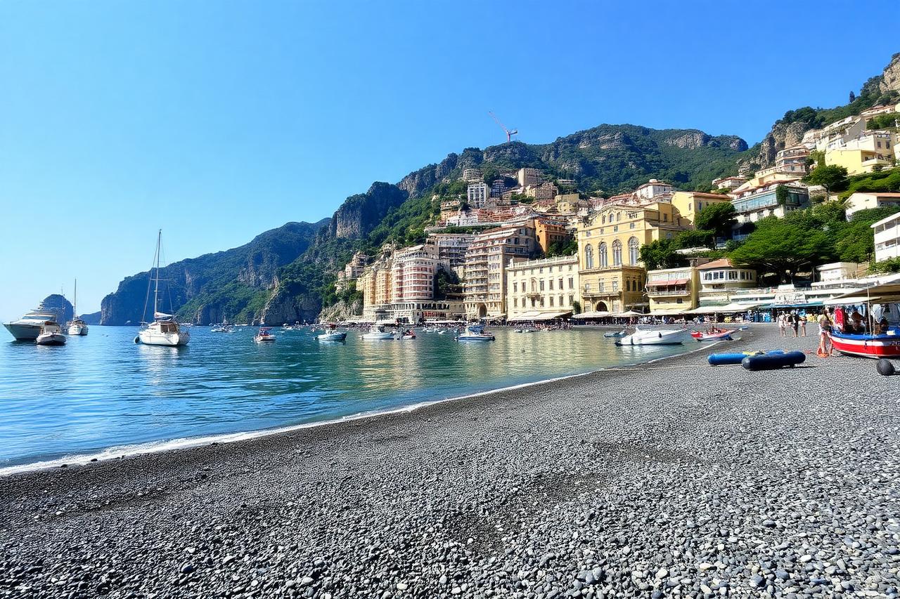 Strand und Hafen Marina Grande in Amalfi
