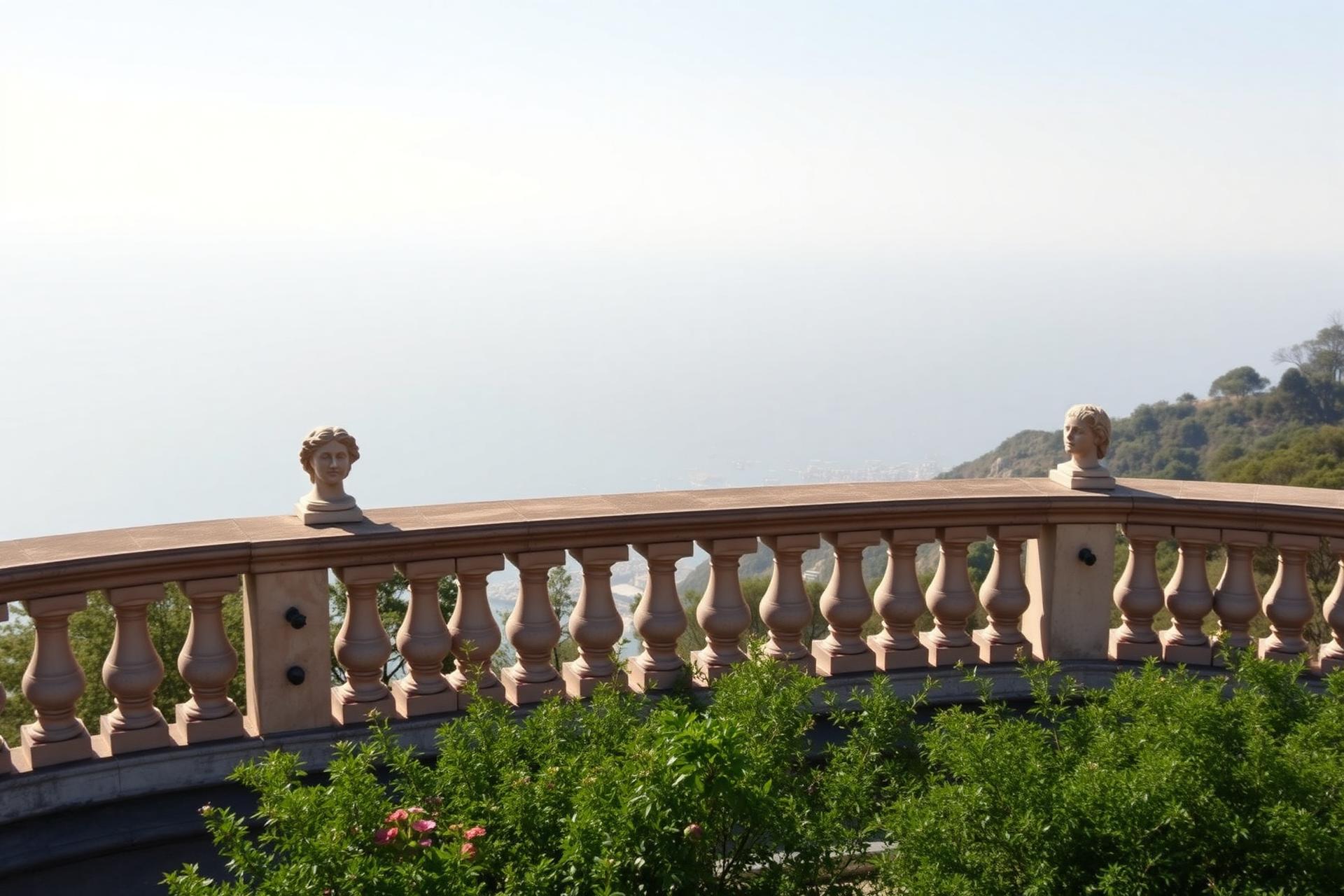 Blick von der Terrasse der Villa Cimbrone in Ravello über die Amalfiküste